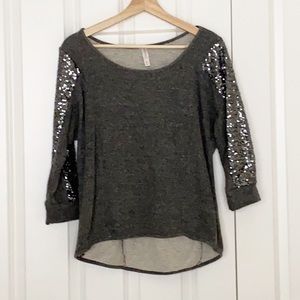 Dark Gray Sequin Sweater